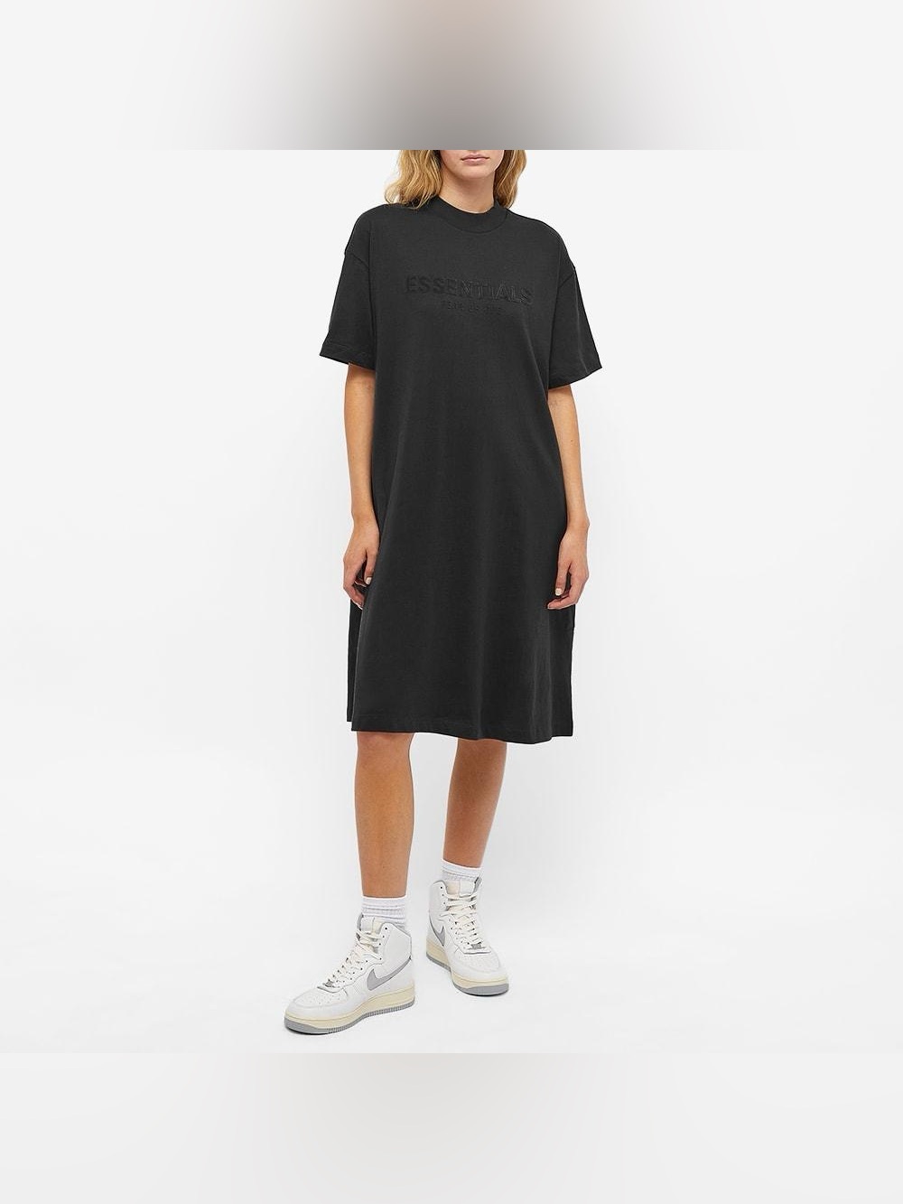 Fear Of God Women's Black Logo T-shirt Dress Medium